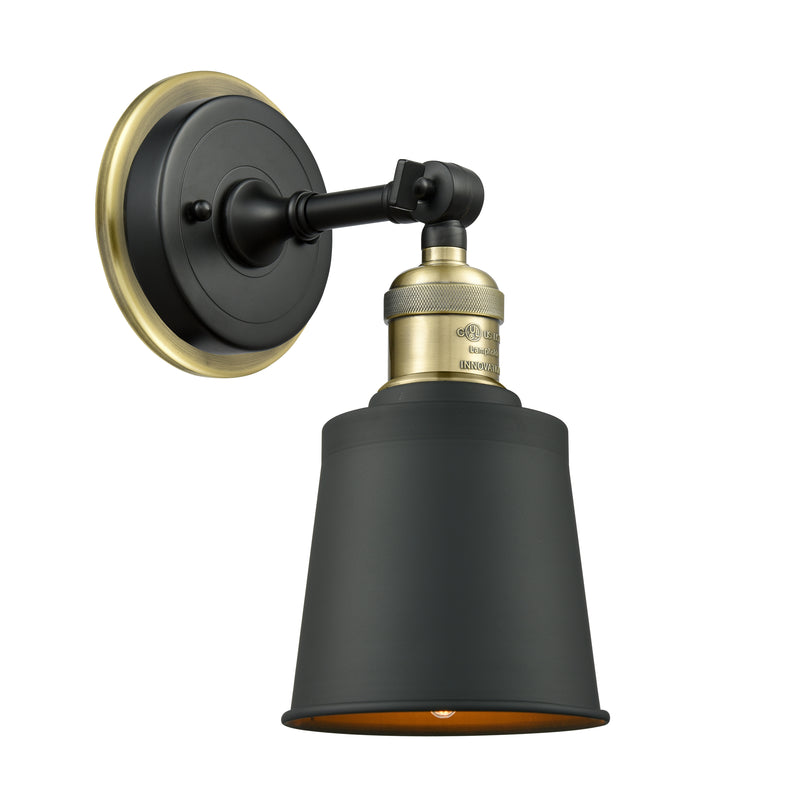 Addison Sconce shown in the Black Antique Brass finish with a Matte Black shade