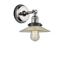 Halophane Sconce shown in the Polished Nickel finish with a Clear Halophane shade