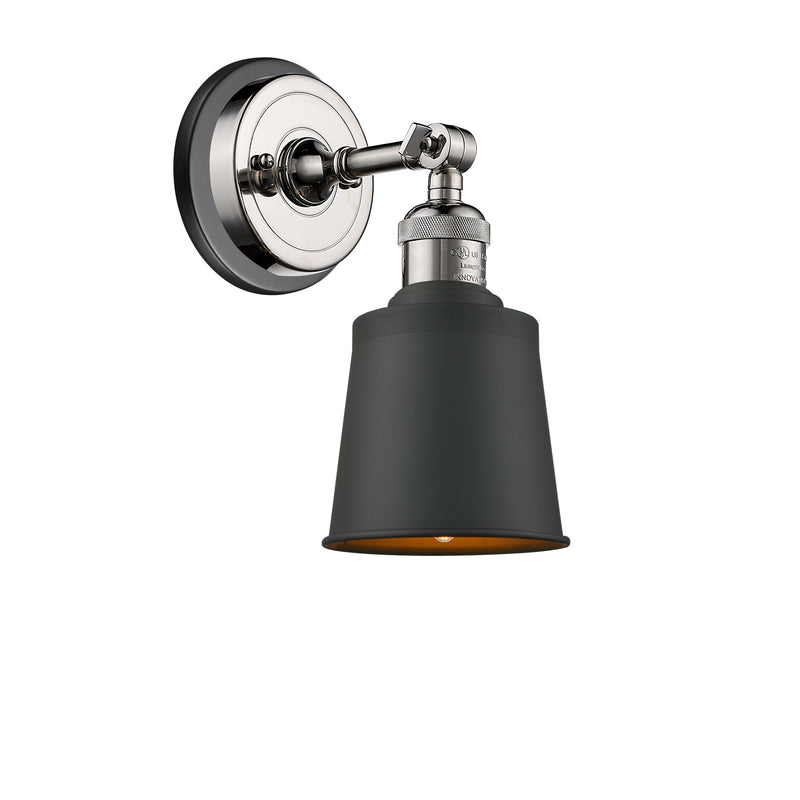 Addison Sconce shown in the Polished Nickel finish with a Polished Nickel shade