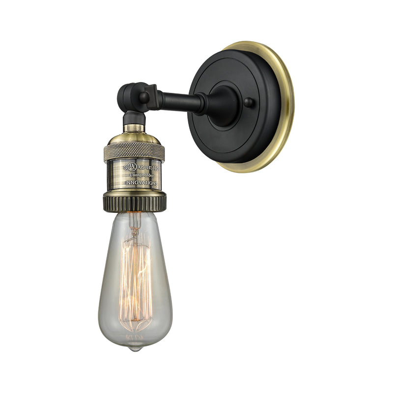 Bare Bulb Sconce shown in the Black Antique Brass finish