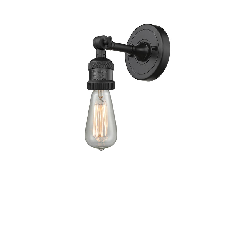 Bare Bulb Sconce shown in the Matte Black finish