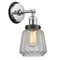 Chatham Sconce shown in the Polished Chrome finish with a Clear shade