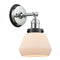 Fulton Sconce shown in the Polished Chrome finish with a Matte White shade