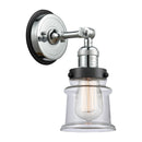 Canton Sconce shown in the Polished Chrome finish with a Clear shade