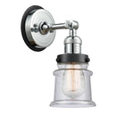 Canton Sconce shown in the Polished Chrome finish with a Seedy shade