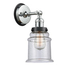 Canton Sconce shown in the Polished Chrome finish with a Seedy shade