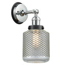 Stanton Sconce shown in the Polished Chrome finish with a Clear Wire Mesh shade