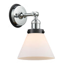 Cone Sconce shown in the Polished Chrome finish with a Matte White shade