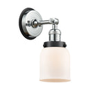 Bell Sconce shown in the Polished Chrome finish with a Matte White shade