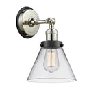 Cone Sconce shown in the Polished Nickel finish with a Clear shade