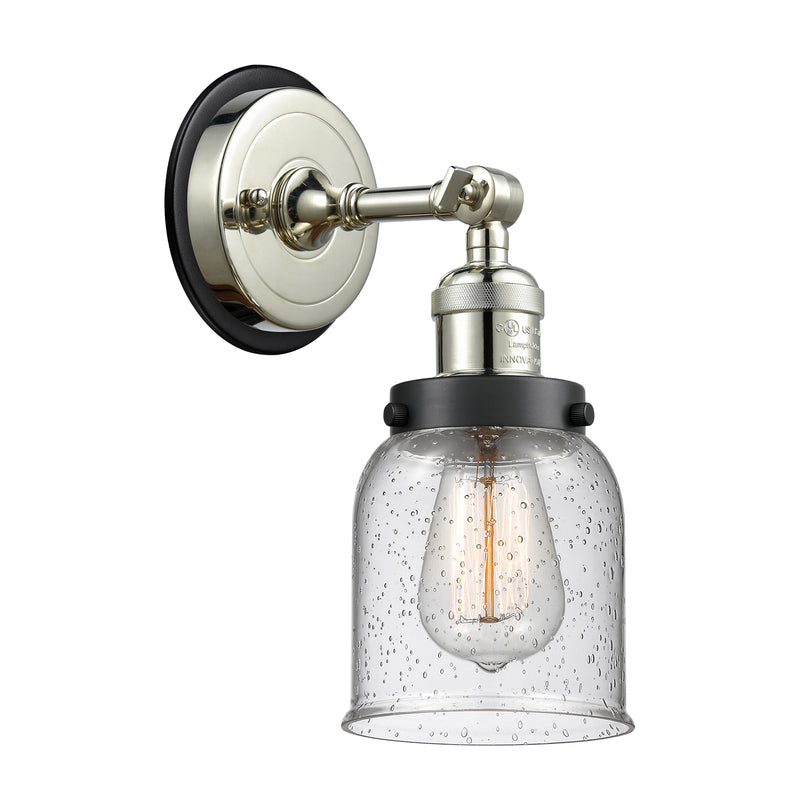 Bell Sconce shown in the Polished Nickel finish with a Seedy shade