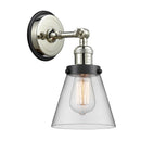 Cone Sconce shown in the Polished Nickel finish with a Clear shade