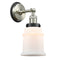 Canton Sconce shown in the Brushed Satin Nickel finish with a Matte White shade