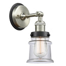 Canton Sconce shown in the Brushed Satin Nickel finish with a Clear shade