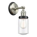 Dover Sconce shown in the Brushed Satin Nickel finish with a Seedy shade