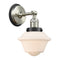 Oxford Sconce shown in the Brushed Satin Nickel finish with a Matte White shade