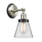 Cone Sconce shown in the Brushed Satin Nickel finish with a Clear shade