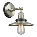 Railroad Sconce shown in the Brushed Satin Nickel finish with a Brushed Satin Nickel shade