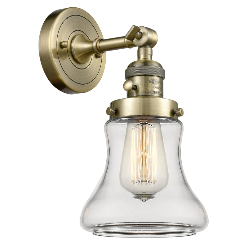 Bellmont Sconce shown in the Antique Brass finish with a Clear shade