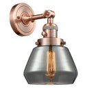 Fulton Sconce shown in the Antique Copper finish with a Plated Smoke shade