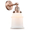 Canton Sconce shown in the Antique Copper finish with a Matte White shade