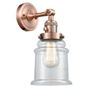 Canton Sconce shown in the Antique Copper finish with a Clear shade