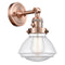 Olean Sconce shown in the Antique Copper finish with a Clear shade