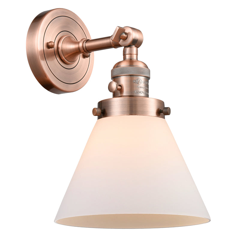 Cone Sconce shown in the Antique Copper finish with a Matte White shade