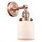 Bell Sconce shown in the Antique Copper finish with a Matte White shade