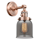 Bell Sconce shown in the Antique Copper finish with a Plated Smoke shade