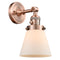 Cone Sconce shown in the Antique Copper finish with a Matte White shade