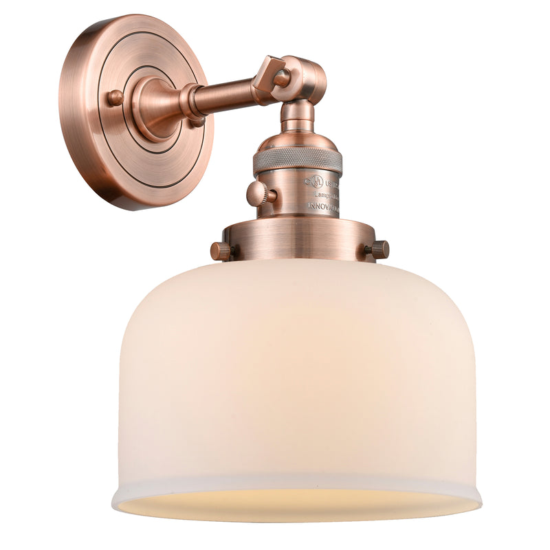 Bell Sconce shown in the Antique Copper finish with a Matte White shade