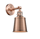 Innovations Lighting Addison 1-100 watt 5 inch Antique Copper Sconce with Antique Copper Addison shades and Solid Brass 180 Degree Adjustable Swivel With Engraved Cast Cup Includes a "High-Low-Off" Switch. 203SWACM9AC