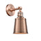 Innovations Lighting Addison 1-100 watt 5 inch Antique Copper Sconce with Antique Copper Addison shades and Solid Brass 180 Degree Adjustable Swivel With Engraved Cast Cup Includes a "High-Low-Off" Switch. 203SWACM9AC