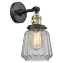 Chatham Sconce shown in the Black Antique Brass finish with a Clear shade