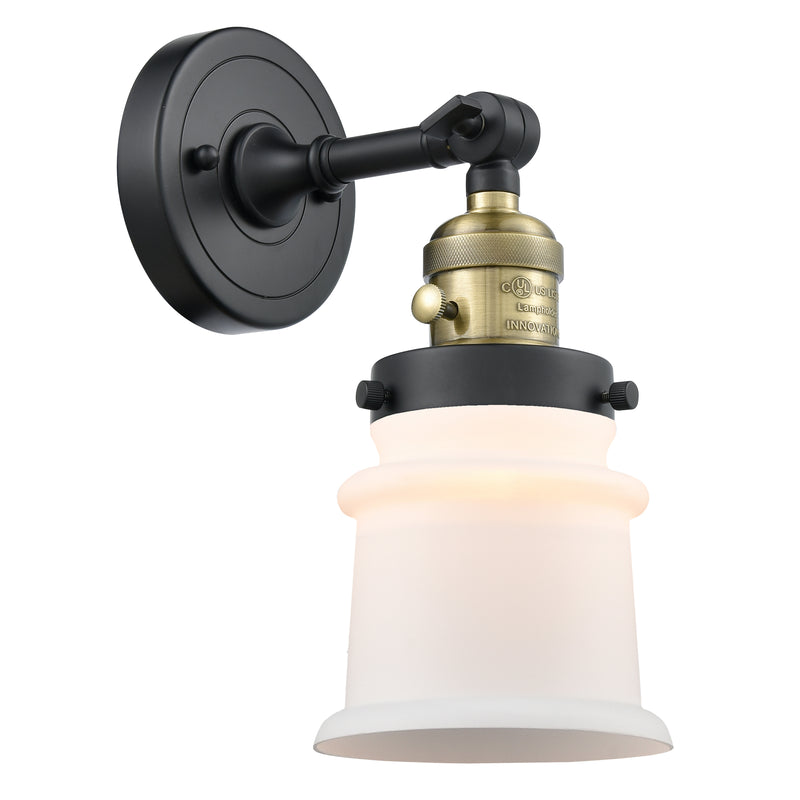 Canton Sconce shown in the Black Antique Brass finish with a Matte White shade