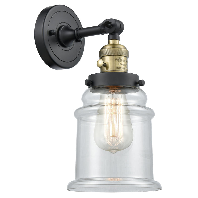 Canton Sconce shown in the Black Antique Brass finish with a Clear shade