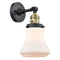 Bellmont Sconce shown in the Black Antique Brass finish with a Matte White shade