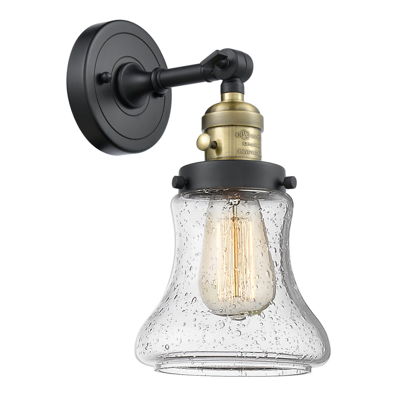 Bellmont Sconce shown in the Black Antique Brass finish with a Seedy shade