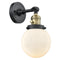 Beacon Sconce shown in the Black Antique Brass finish with a Matte White shade