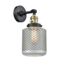 Innovations Lighting Stanton 1-100 watt 6 inch Black Antique Brass Sconce with Vintage Wire Mesh glass and Solid Brass 180 Degree Adjustable Swivel With Engraved Cast Cup Includes a "High-Low-Off" Switch. 203SWBABG262