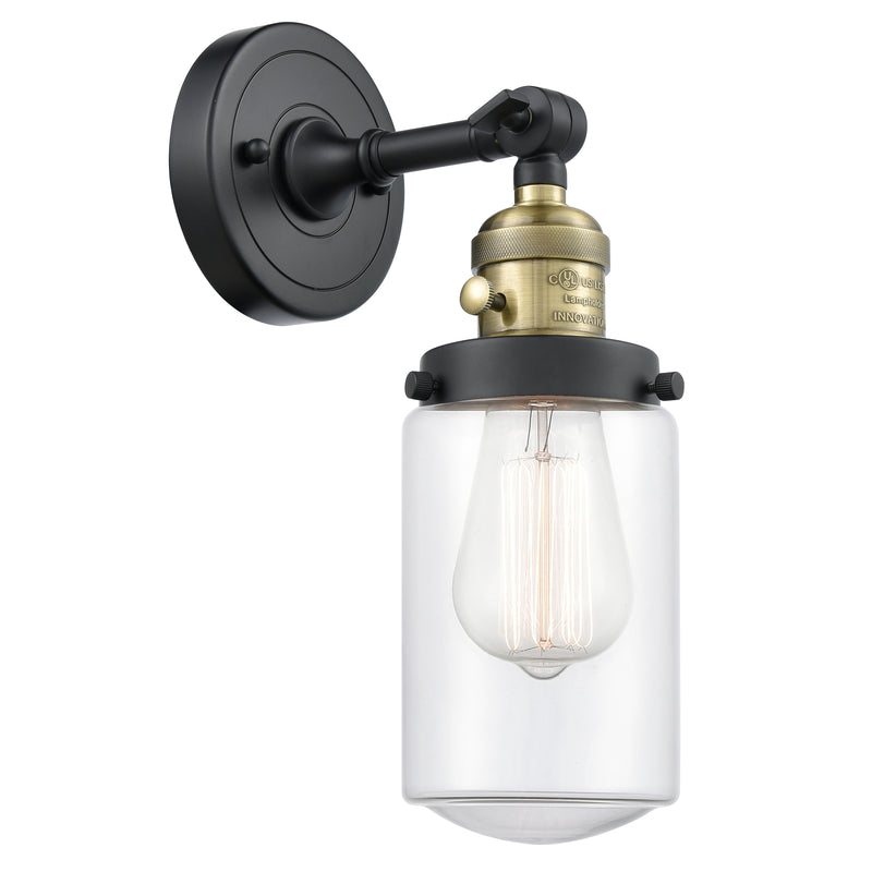 Dover Sconce shown in the Black Antique Brass finish with a Clear shade