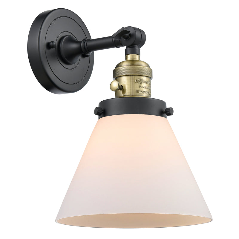 Cone Sconce shown in the Black Antique Brass finish with a Matte White shade