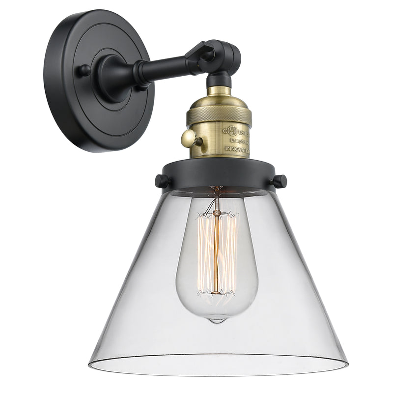 Cone Sconce shown in the Black Antique Brass finish with a Clear shade