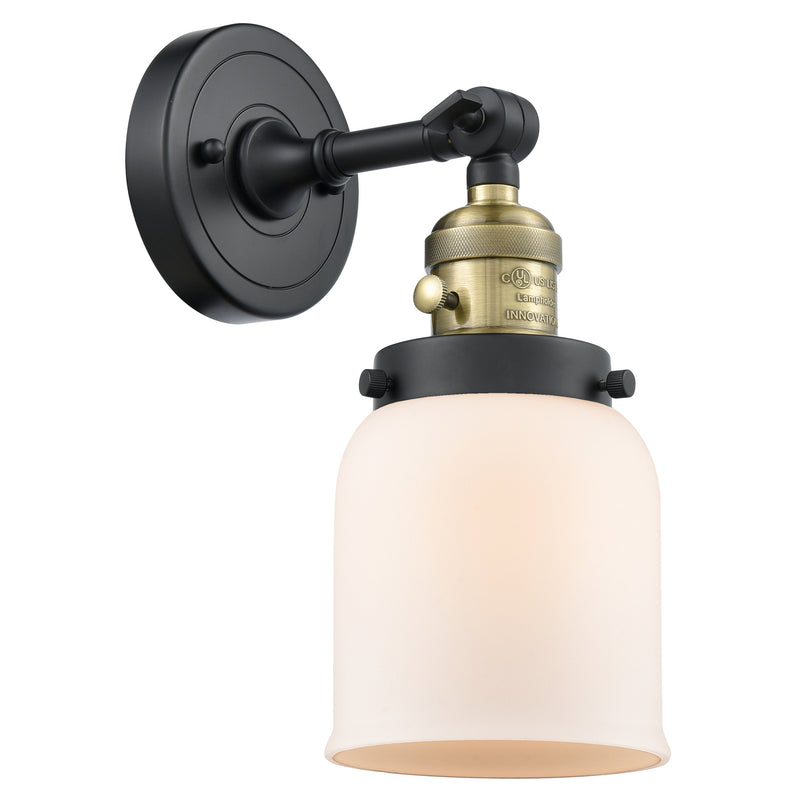 Bell Sconce shown in the Black Antique Brass finish with a Matte White shade