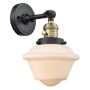 Oxford Sconce shown in the Black Antique Brass finish with a Matte White shade