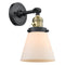 Cone Sconce shown in the Black Antique Brass finish with a Matte White shade