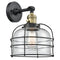 Bell Cage Sconce shown in the Black Antique Brass finish with a Clear shade