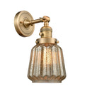 Innovations Lighting Chatham 1-100 watt 6 inch Brushed Brass Sconce with Mercury Fluted glass and Solid Brass 180 Degree Adjustable Swivel With Engraved Cast Cup Includes a "High-Low-Off" Switch. 203SWBBG146