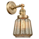 Chatham Sconce shown in the Brushed Brass finish with a Mercury shade